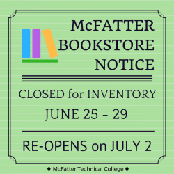 bookstore closed June 25-29