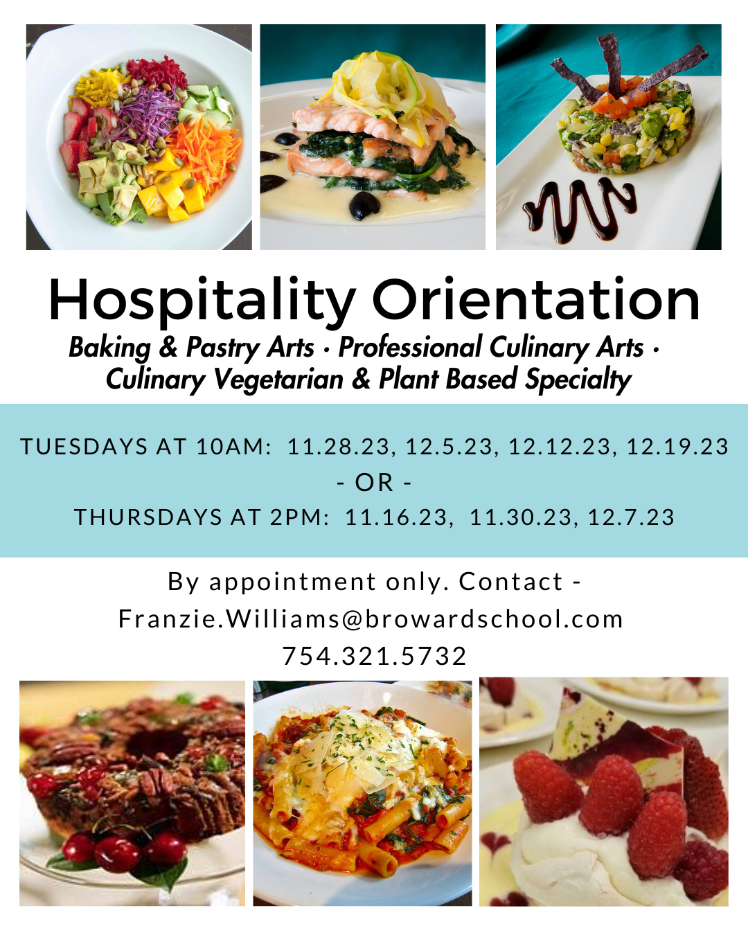 hospitality culinary orientation winter 2023