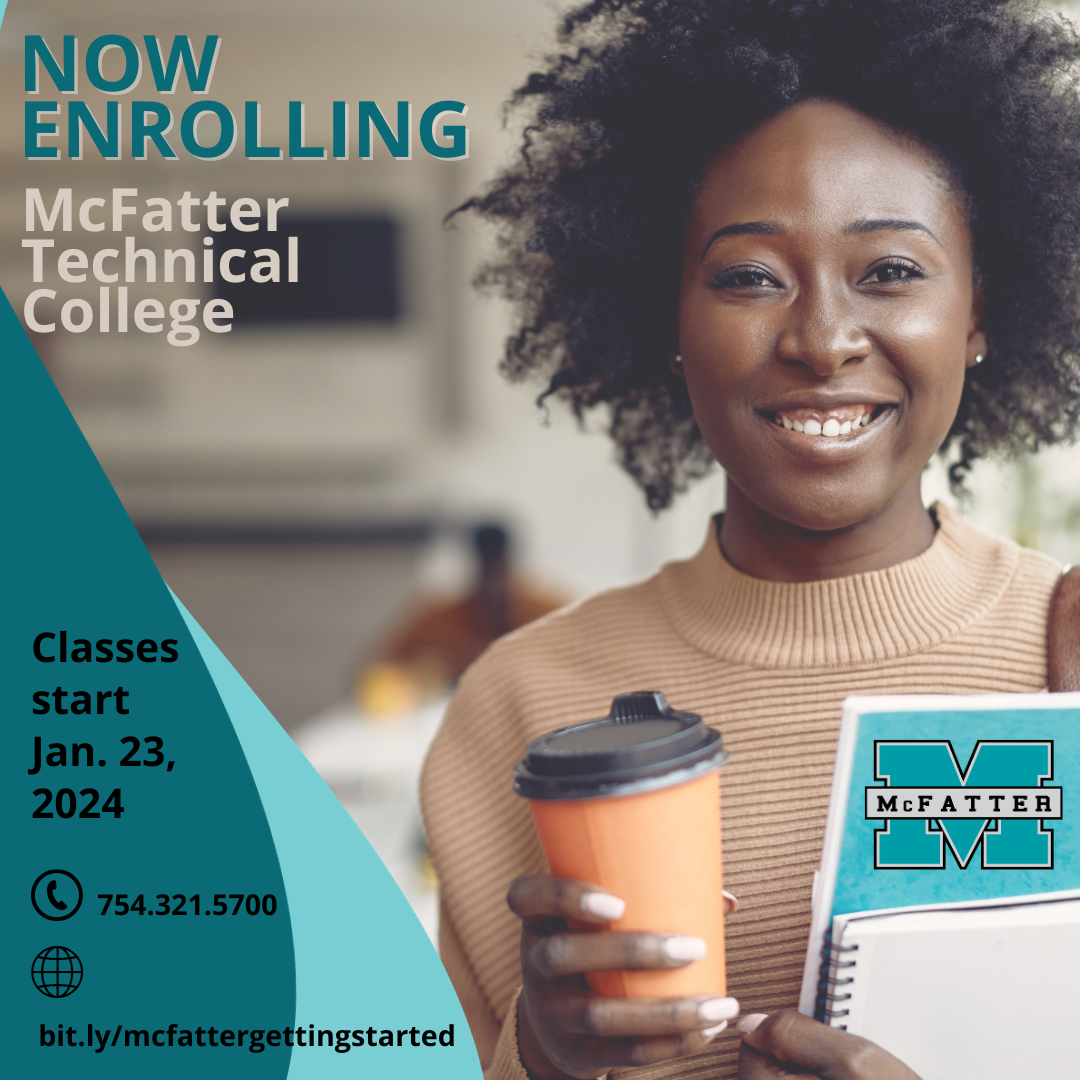 Register now for January 2024 McFatter Technical College