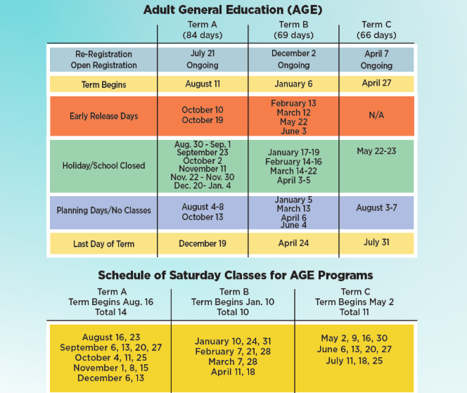 Adult General Education (AGE) Calendar png