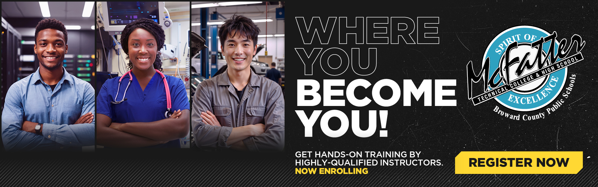 Campus map of McFatter Technical College and McFatter High School showing buildings and locations