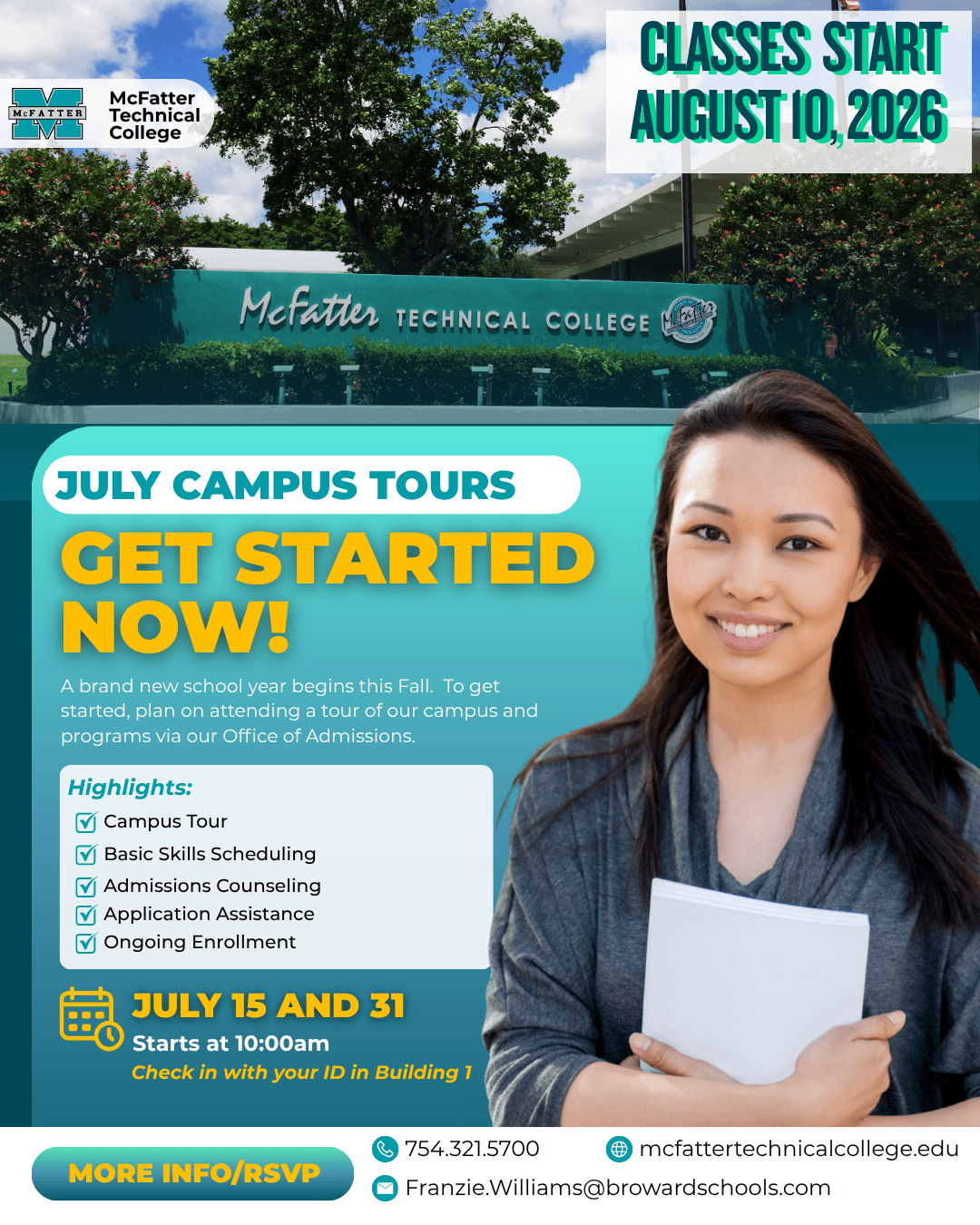 July 2026 mtc campus tours Instagram Post McFatter Campus Tours - September 2025