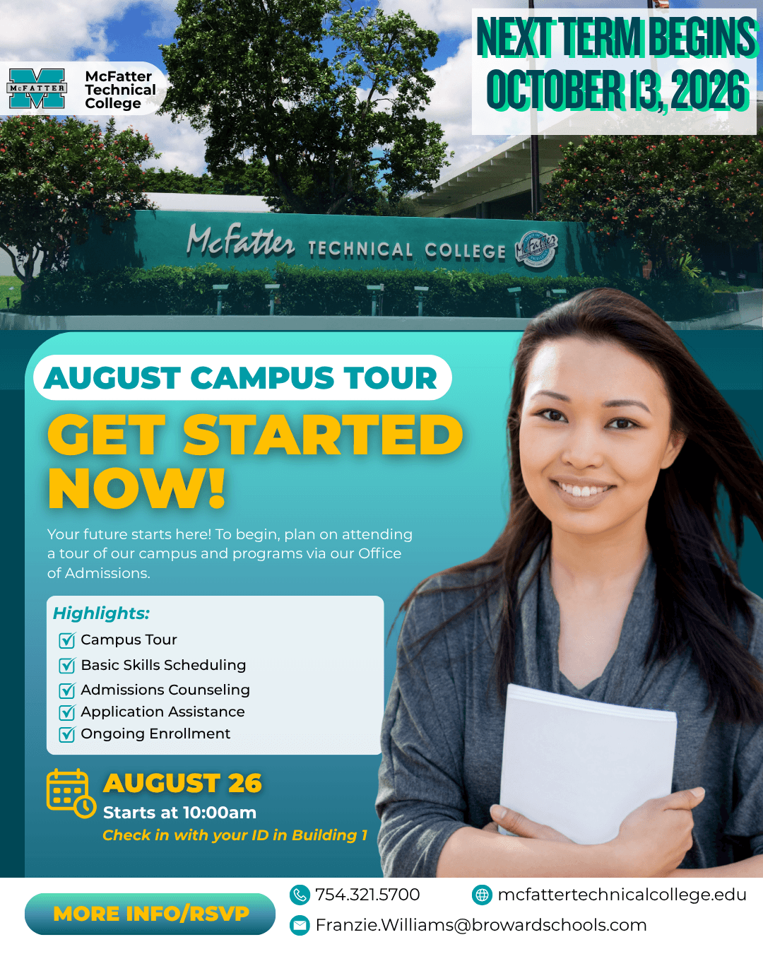 August 2026 campus tour